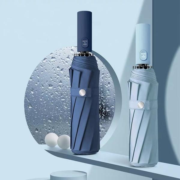 10k UV Protection Windproof Foldable Umbrella for Men and Women Pongee Panel Material