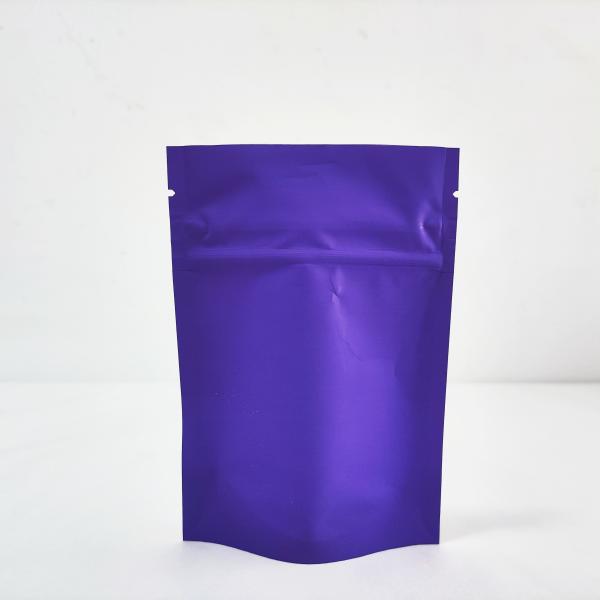 Aluminum Foil Zipper Purple Matte Stand Up Pouch Zip Lock Biodegradable Mylar Bags