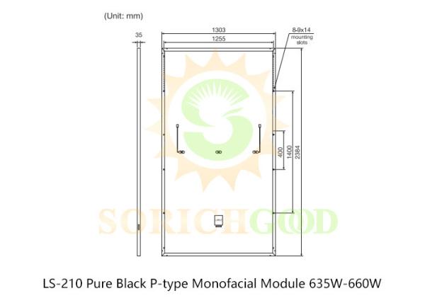 635W 210 Modulo monofacial de tipo P preto puro para sistemas BIPV e de telhado