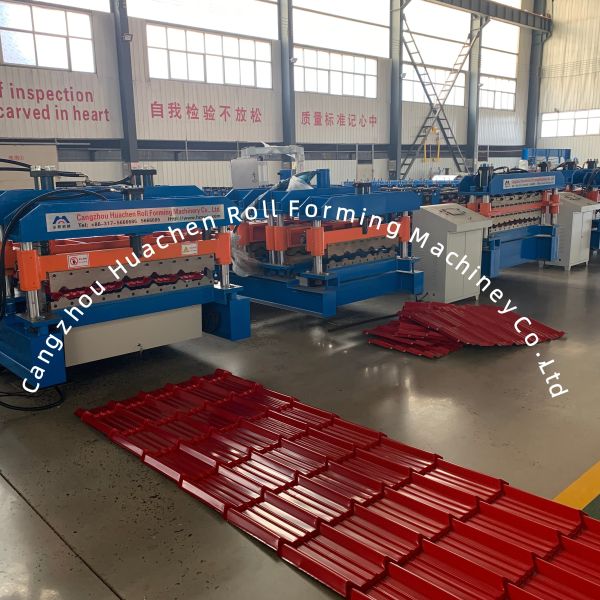 5.5kw High Speed Glazed Tile Roll Forming Machine with 12 Stations for Roof Tile Manufacturing