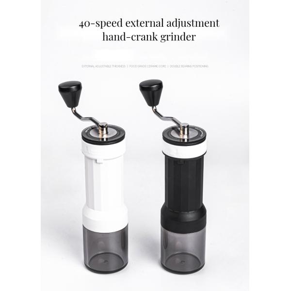Adjustable Settings Ceramic Burr Coffee Mill Manual Hand Grinder with Modern Design Stainless Steel Plastic Material