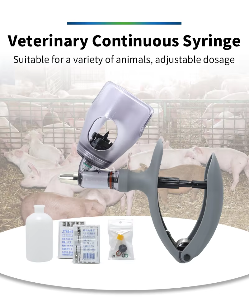 Veterinary Injection Gun with Adjustable Dose and 2ml 5ml Capacity for Continuous Manual Injection