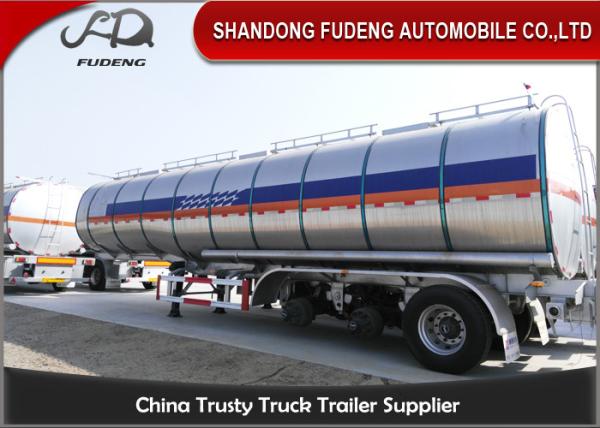 304 Stainless Steel 15000 Gallon 35000L Diesel / Gasoline Tank Trailer With 12 Wheeler