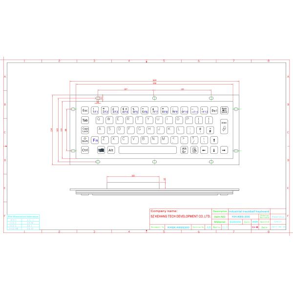 IK10 USB 65Keys Industrial Panel Mount Keyboard 0.5mm Travel