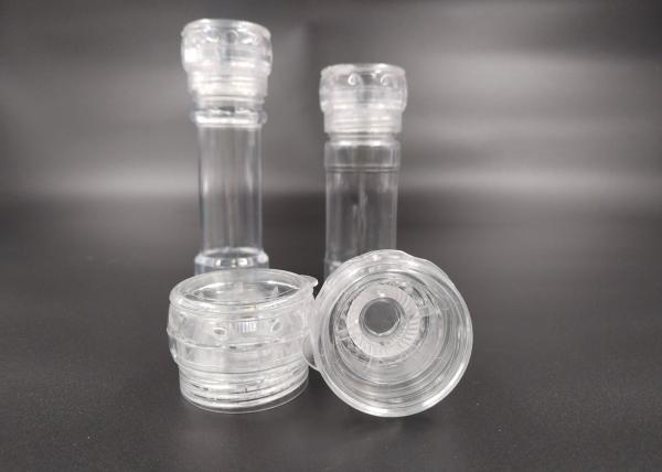 (KPL-015) Refillable PC Grinder Caps Modern Round Shape Clear Or Black