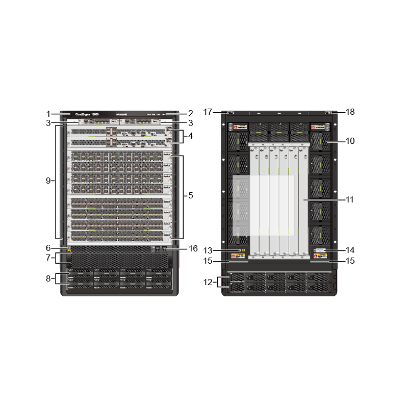 CE12808 02113773 0211400 400GE High Density Data Center Core Switch 32Tbps
