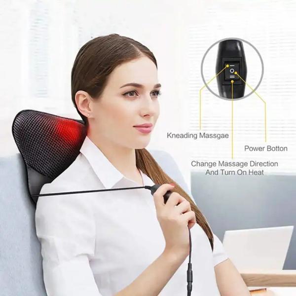 Electronic Neck Massage Pillow for Car and Office Charge 2 Hours Output 1.5 Hours