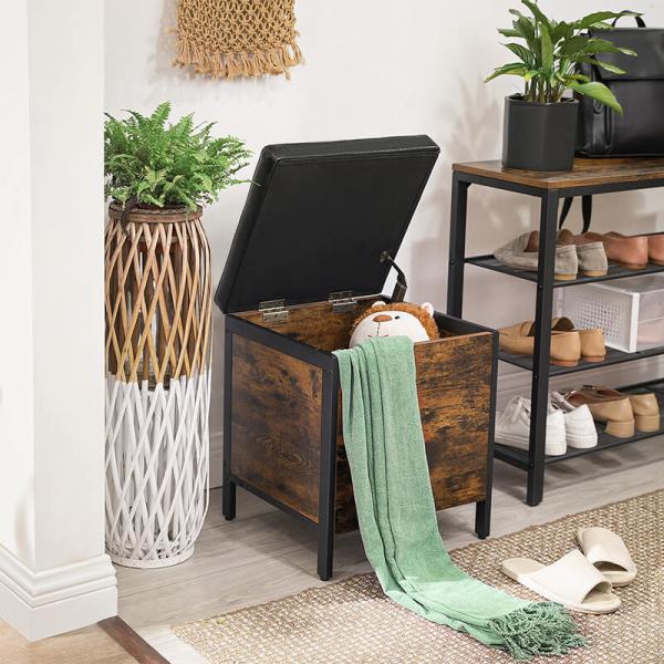 Small Shoe Bench for Sale, Shoe Storage Stool, Shoe Bench with Cushion, Industrial Shoe Bench, LSB50BX