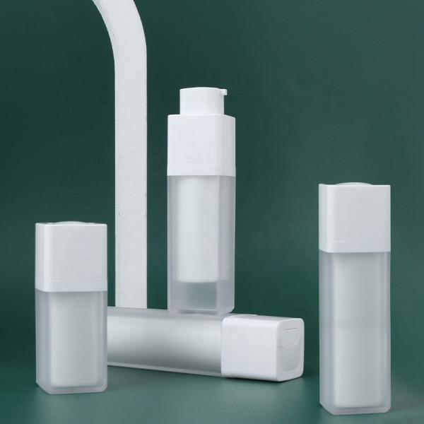 Square Serum Lotions Pink PMMA Skincare Bottle 30ml Airless Pump Bottle Cosmetic Containers