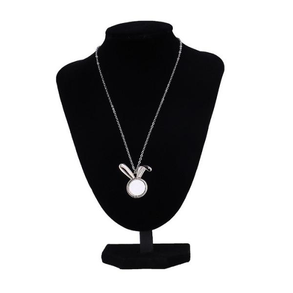 Sublimation Rabbit Pendant Necklace Personalized Easter Gifts Bunny Necklace For Heat Transfer