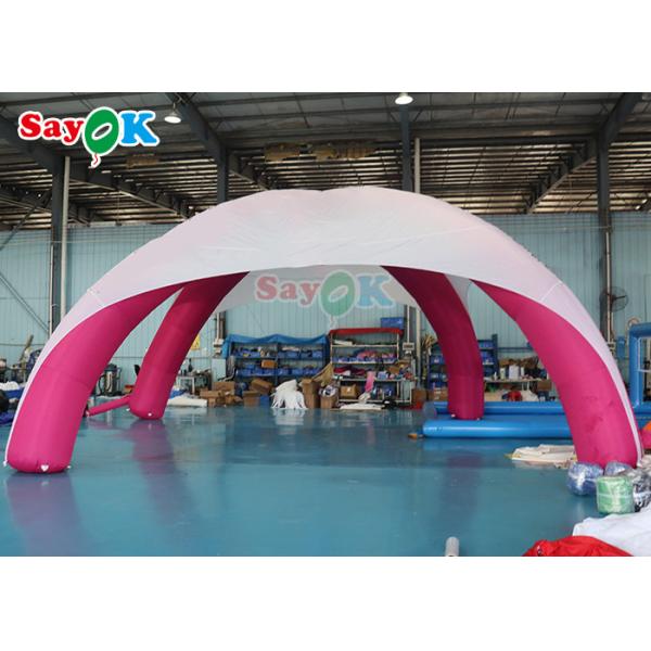 Event Sponsored X Shape Inflatable Spider Tent Advertising Promo Tent White And Pink
