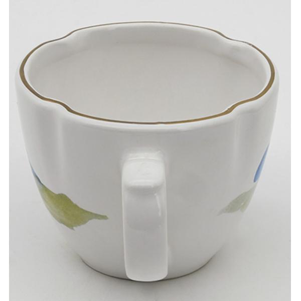 Ceramic Tea Cup And Saucer Set European Style White Stoneware Ceramic Print Coffee Water Mug Cup