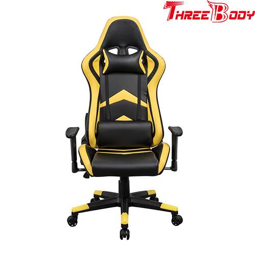 Player Seat Race Car Office Chair , Comfortable Bucket Seat Office Chair Black And Yellow