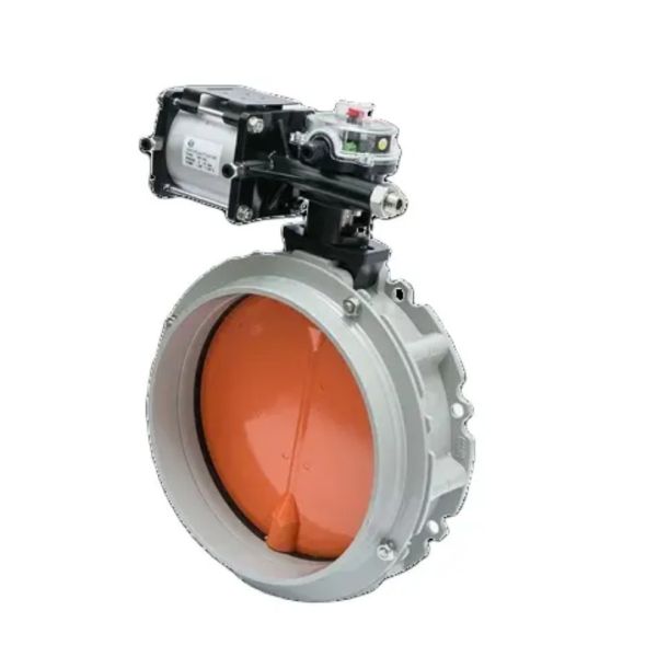 Single Flange Pneumatic Powder Butterfly Valve Aluminum Alloy Dust Butterfly Valve with Limit Switch for Cement Silo Discharge