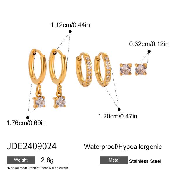 【 HydroTi]】Europe and the United States hot stainless steel zirconia earrings senior sense of niche pearl earrings titanium steel ear jewelry