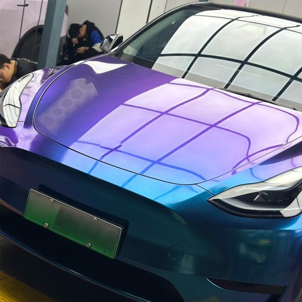 Matte Diamond Purple Blue Car Interior Vinyl Wrap Racing Car Sticker  Car Full Body Decals
