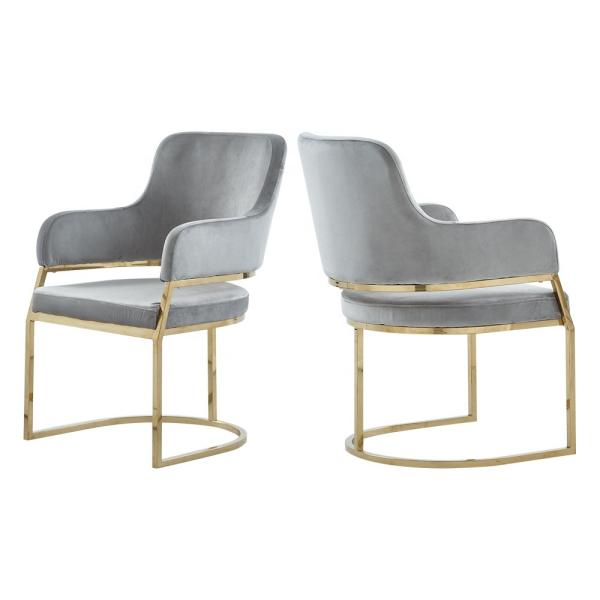Metal Frame 54x58x84cm European Style Dining Chair 10kg with flannel seat cushion