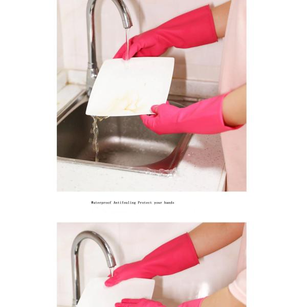 Red 30cm Latex Household Glove Indoor Locked Lining Latex Chemical Gloves