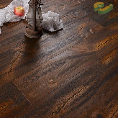 Three Layer Engineered Wood Flooring 20mm European Oak with Black Embossed Finish