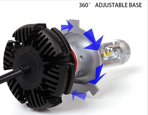 X3 Fanless 6000LM 50W  ZES H7 H8 H9 H10 H11 H16 5202 9005 9006 LED headlight Car LED headlight LED fog light bulb