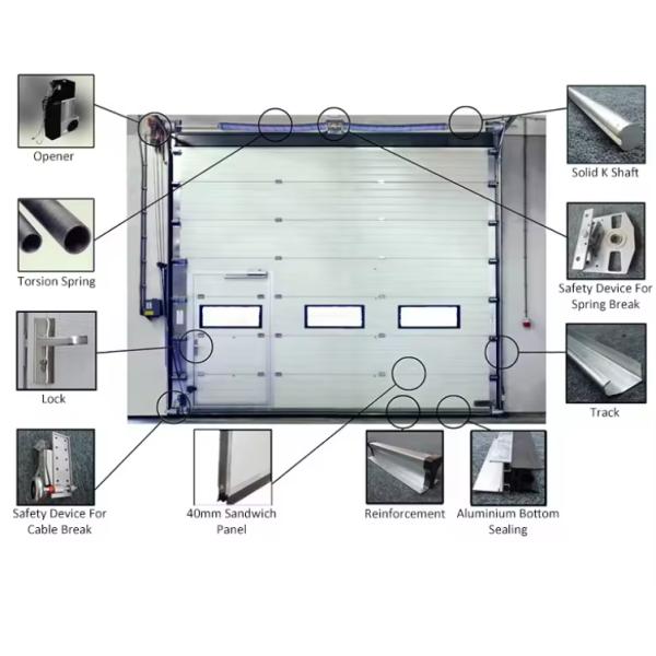 Дистанционное управление секционная гаража дверь изоляция электрическая сталь белая 50 мм-80 мм толщина