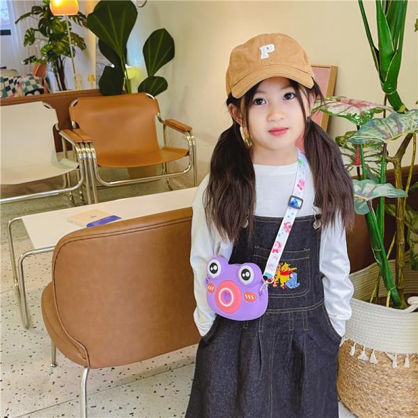 Cute Frog Silicone Pencil Box School Supplies Pencil Case For Kids Makeup Bag Shoulder Bag For Christmas Birthday Gift