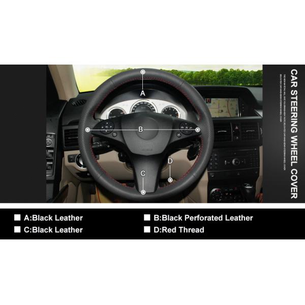 20*15*7cm Hand Sewing PU Leather Steering Wheel Cover for Mercedes Benz C180 C200 C350 C300 CLS 280 300 350 500 GLK 300 2008 2009 2010
