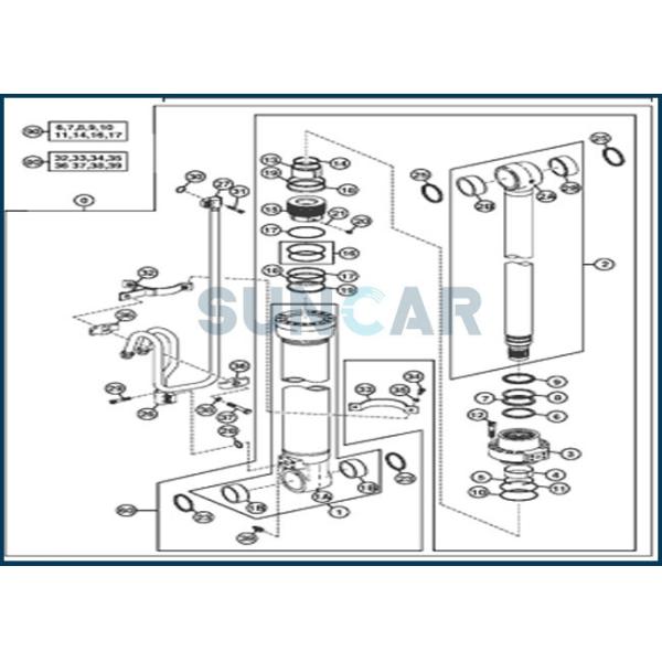 DEERE-4662889  Boom Cylinder Service Kit Fits DEERE 220DW