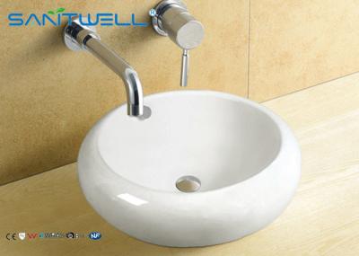 Dissipador cerâmico 500*500*165mm do armário do banheiro ocidental da antiguidade da bacia de lavagem da parte superior contrária do estilo