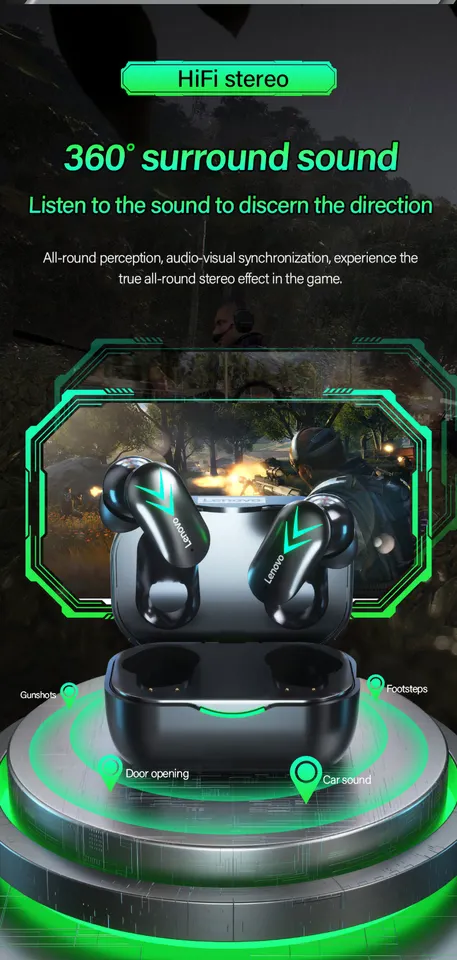 Lenovo XT82 Tws Bluetooth 5.1 Earbuds With LED Display Battery