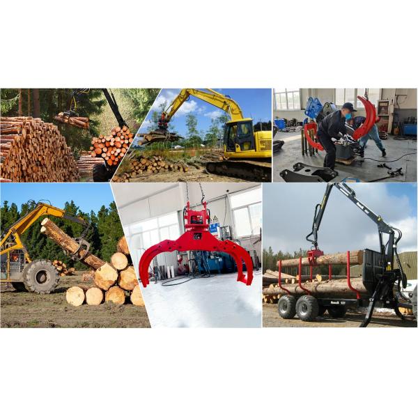 3 ton Hydraulic Excavator Attachments Rotating Wood Grapple Max Jaw Opening 1.5m