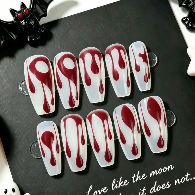 Gothic Halloween Holiday Artificial False Nails Wholesale Spider Web Bat