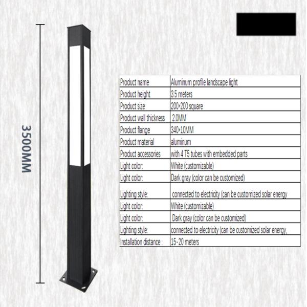 Spot LED Square Landscape Light Post IP65 Solar Garden Light for Park Street Lamp