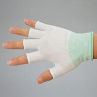 Tricotez la mesure moyenne du poids 13 de bas de fibre demi de doigt de polyester revêtements en nylon de gant