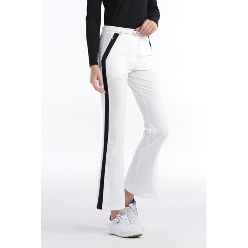 Custom OEM Women Slim Flare Golf Pants Split Hem Sport Pants Invisible Zipper Pockets