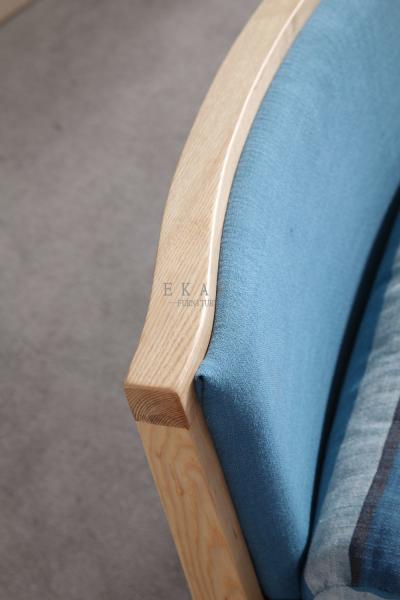 Ash Solid Wood Fabric Leisure Chair Living Room
