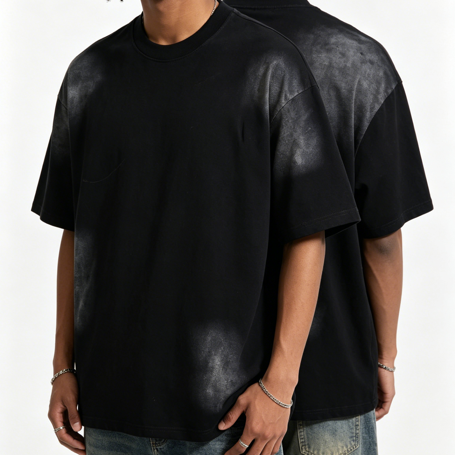 Bleach Splash Oversized Streetwear Tee 250GSM - 300GSM Vintage Oversized Tee Blank
