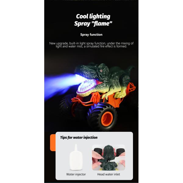 Spray Dinosaur 2.4G Remote Control Triangle Dragon King Dragon Climbing Bigfoot Vehicle