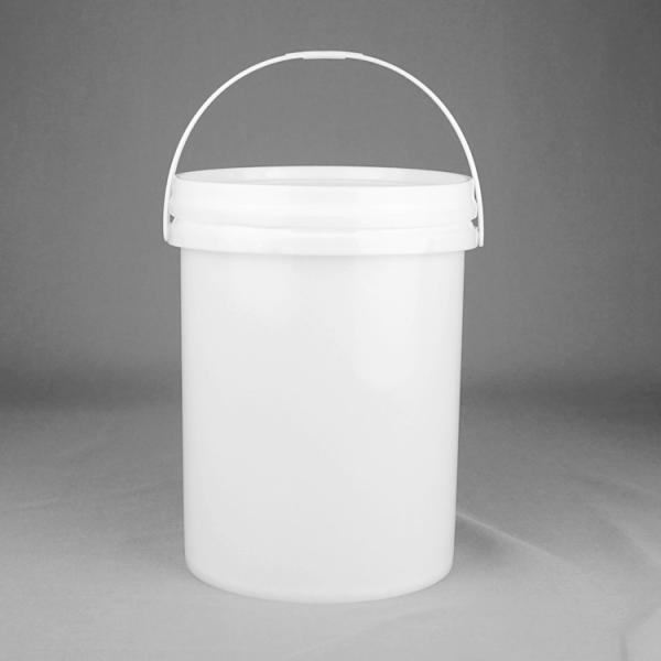 Balde do produto comestível com o punho da tampa reciclável
