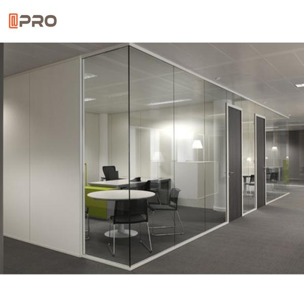 Decorative Wooden Office Partitions Movable Aluminium Sliding Single Glazing Glass