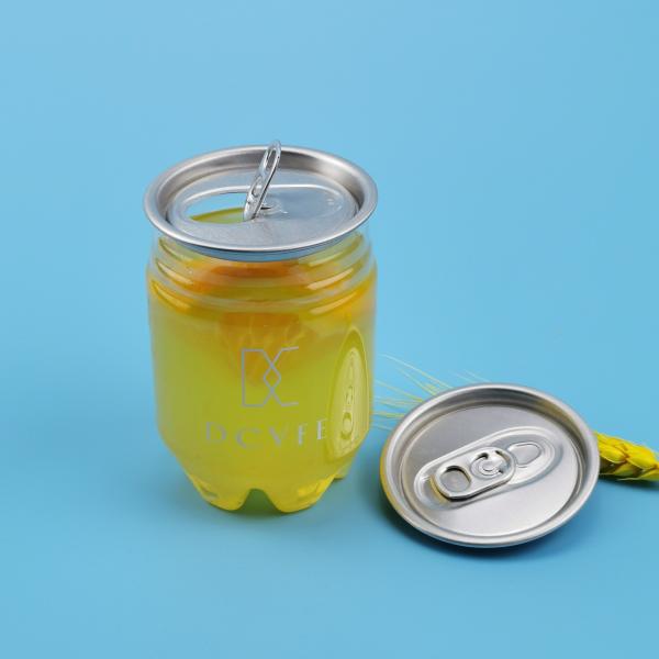 latas de bebida 250ml plásticas descartáveis vazias com tampa de alumínio