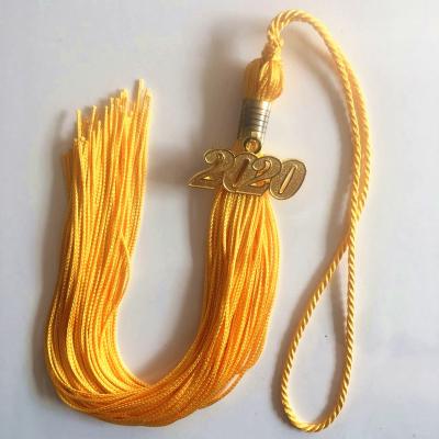 Delicate fluorescent multicolored fringe tassel trimming for 2020 graduation cap decoration