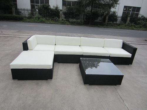 Commercial Building Sectional Sofa , Rattan Wicker Corner Sofa