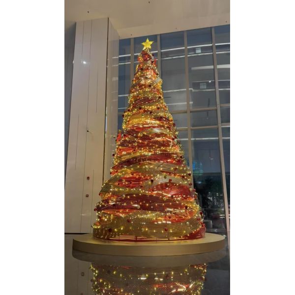Christmas Decoration: Illuminated Christmas Tree Display for Festive Plazas, Hotels, Malls and Stores - Stainless Steel Frame Structure