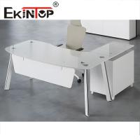 Office Furniture Toughened Glass Computer Desk Thickened Materials