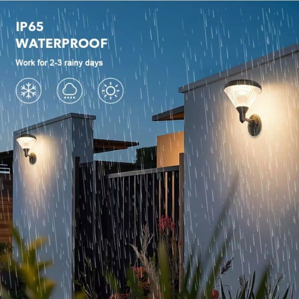 Solar LED Wall Light with Remote Control – IP66 Waterproof for Porch & Balcony