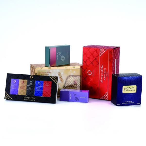 Recyclable Cosmetic Packaging Box Colorful Texture Skincare Set Packaging Box