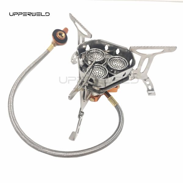 Наружная кулинария портативный горелка круглый нержавеющая сталь печь голова кемпинг газовый плот