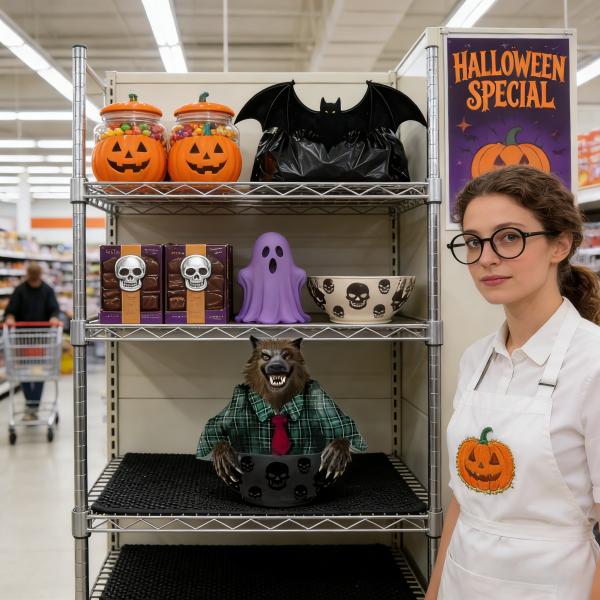 25cm Width Halloween Werewolf Candy Bowl Made of Eco-Friendly Materials and Waterproof for Holiday Parties