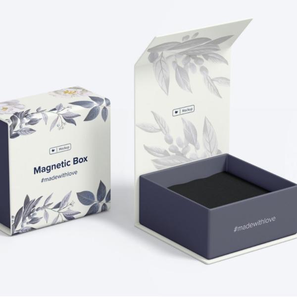 Boîte à cadeaux magnétique à deux côtés, estampage à chaud, bijoux personnalisés, parfums, boîte à cadeaux